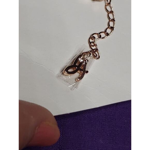 Adore Signed Organic Circle Bracelet in Rose Gold with Swarovski Crystal NEW - Picture 5 of 13